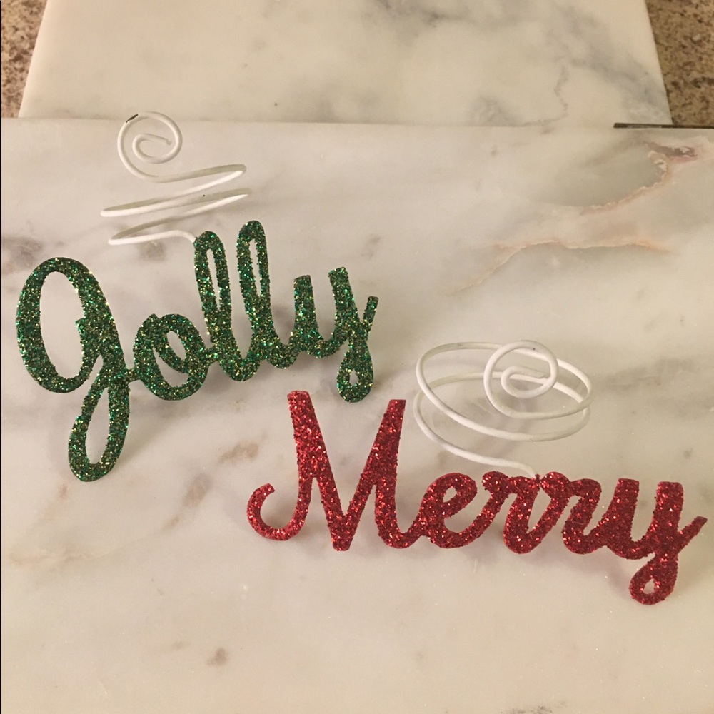 Merry & Jolly Wine Charm or Napkin Rings